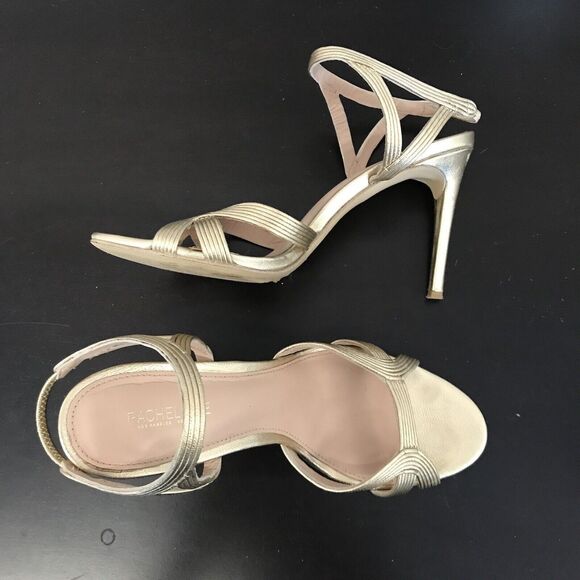 Rachel Zoe Isabella Metalic Gold Leather Stiletto High Heeled Sandals Women’s 8 - Picture 16 of 16